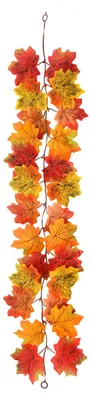 Produktbild von Künstliche Ahornblattgirlande (100/175 cm), UV-beständig, für Herbst, Halloween, Erntedankfest, Kaminsims, Veranda, Innen- und Außendekoration