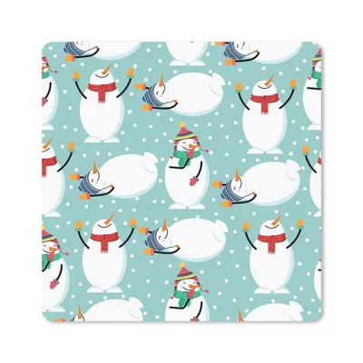 Produktbild von MuchoWow® Mauspad Mousepad Schneemann - Cartoon - Winter - Weihnachten - Muster 30x30 cm - Mousepads - Maus Mat - Pad - Mausunterlage - Gaming