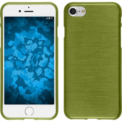 Produktbild von PhoneNatic Case kompatibel mit Apple iPhone 8 - pastellgrün Silikon Hülle brushed + 2 Schutzfolien