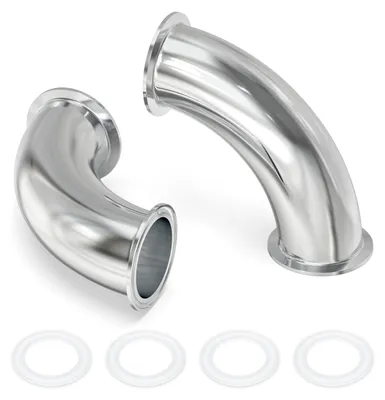 90-Grad-Bogen 1,5" Edelstahl Tri-Clamp 50,5 mm mit 4 Dichtungen