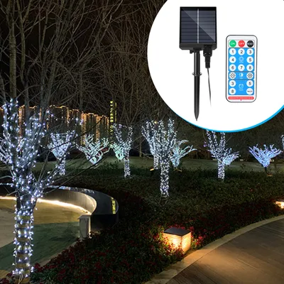 Obrázok produktu pre Jayseuw 80M 800 LED solárne rozprávkové svetlá IP44 8 módov vnútorné vonkajšie ChristmasParty záhrada svadba vodotesné osvetlenie dekorácie studená biela