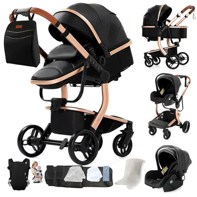 Immagine prodotto di Passeggino, design 3-in-1, sedili reversibili, colore nero (modello X518)