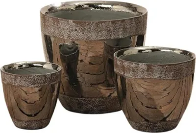 Produktbild von Pflanztopf Dolomit silber 11/16/19 cm 3er Set