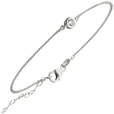 Produktbild von Armband 925 Sterling Silber 1 Zirkonia 19 cm Silberarmband