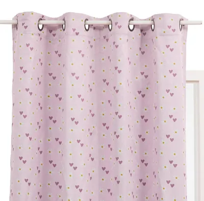 Produktbild von Billie-verdunkelungsvorhang für kinder, 140 x 260 cm, rosa, mit herzmuster  - Atmosphera créateur