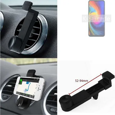 Produktbild von K-S-Trade Lüftungshalterung kompatibel mit UMIDIGI F3 KFZ-Halterung Autohalterung Handy-halterung Lüftungsgitter Lüftungsschlitze Schwarz