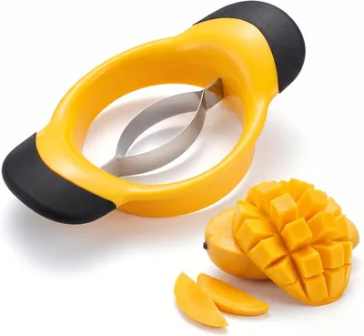 Imagen del producto de Cortador de mangos de acero inoxidable, de 19,8 x 13 x 2,8 cm, para obtener trozos uniformes