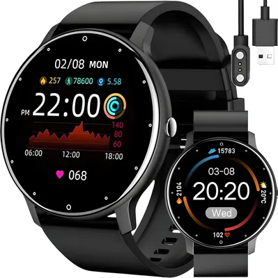 Zdjęcie produktu dla Smartwatch Smart Watch 45mm Zegarek na rękę Ekran dotykowy Opaska sportowa Bransoletka fitness Czarny Zegarek Prezent Zadzwoń Android iOS Mężczyźni Kobiety Czarny Retoo