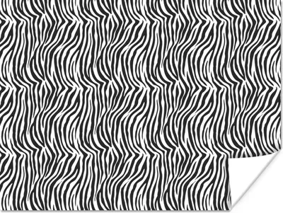 Produktbild von MuchoWow® Poster Tiermuster - Zebra - Schwarz - Weiß 120x90 cm - Wandbild