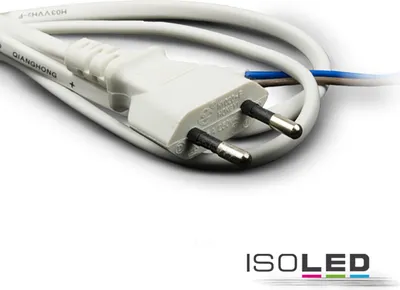 Produktbild von ISOLED Anschlussleitung 1.5m mit Flachstecker, weiß, 230V