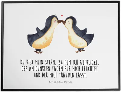 Produktbild von Mr. & Mrs. Panda Schreibunterlage Pinguin Liebe - Weiß - Geschenk, Freundin, Unterlage Schreibtisch, tischpad, Geschenkidee, Vertraut, tischschutz, Liebesspruch