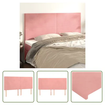 Produktbild von The Living Store Kopfteile 4 Stk. Rosa 100x5x78/88 cm Samt