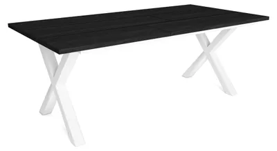 Esstisch 200 cm, für 10 Personen, schwarz, industriell