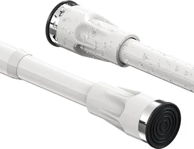 Immagine prodotto di Asta per cabina doccia 141-187 cm - Asta telescopica con ventose - Bianco
