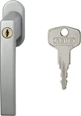 Obrázok produktu pre ABUS FG210 S, Uzamykacia rukoväť na okná, Strieborná, Jednofarebné, Cylinder, 1 kusov