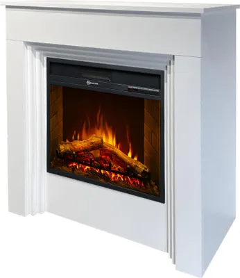 Produktbild von Elektrokamin Dmora Alfaedo 96x35x96h cm Weiß, Heizfläche 30, Leistung (kW) 0,9/1,8