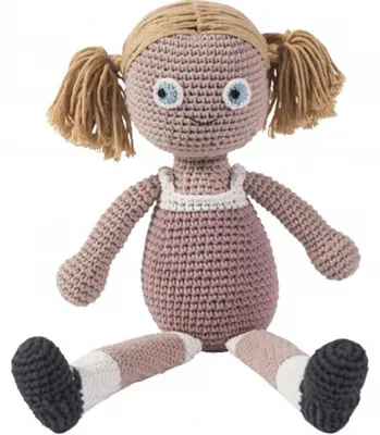 Produktbild von Zauberhafte, handgearbeitete Häkelpuppe ROSE ,100% Baumwolle, von sebra