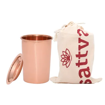 Produktbild von Sattva Kupferbecher mit Deckel glatt, 350ml