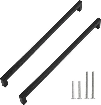 Produktbild von Famanu Schrankgriffe Set 5 Stück extra lang schwarz 352 mm für große Türen und Schubladen