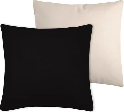 Zdjęcie produktu dla STOF | Poduszki na sofę - Poduszki dekoracyjne - DUO - 50x50 cm - Czarny i jasny beż - Dwukolorowa poszewka na poduszkę - Wysokiej jakości bawełna