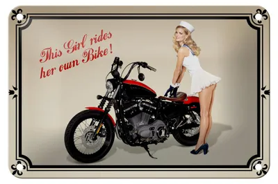 Produktbild von Blechschild Motorrad 18x12cm this girl rides her own Biker