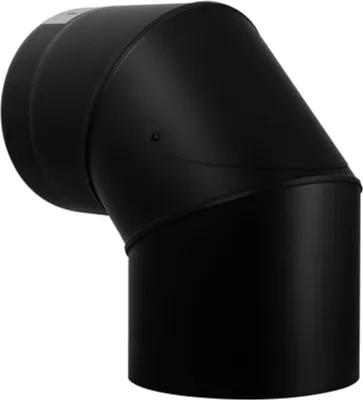 Produktbild von CONFUEGO Doppelwandiges Ofenrohr Bogen 90° mit Tür schwarz ø 150 mm