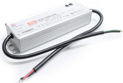 Produktbild von MEANWELL HLG-150H-24A, AC-DC LED-Installationsnetzteil, Metallgehäuse, IP65 150W 24V 6,3A CV+CC