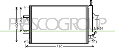 Produktbild von PRASCO VV042C002 Kondensator Klimaanlage Klimakondensator für VOLVO V70 II (285) +Trockner