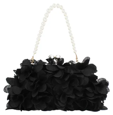 Immagine prodotto di Pandalein: Pochette da donna con fiori, in seta, ideale come borsa da sera, borsa da sposa o accessorio per abiti