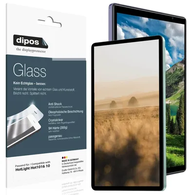 Produktbild von 2x Schutzfolie für HotLight Hot1016 10 - Anti-Shock 9H Folie dipos Glass Kunststoffglas