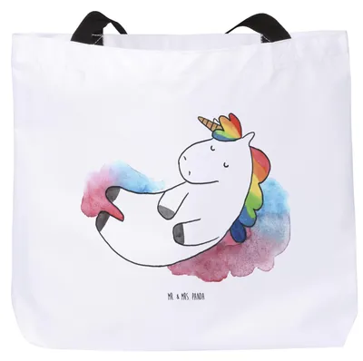 Produktbild von Mr. & Mrs. Panda Tote Bag Einhorn Wolke 7 - Weiß - Geschenk, Einhörner, Laptoptasche, Tragetasche, Menschen, Unicorn, Tasche, Schultasche, Lustig, Lächeln, Reisetasche