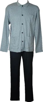 Immagine prodotto di Pigiama uomo RAGNO interlock invernale aperto davanti con colletto tasche e taschino articolo U349N7, Taglia 58, Cotone 100%
