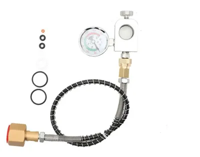 Produktbild von CO2 Nachfüllset - Fülladapter & 50 cm Hochdruckschlauch - 1500 PSI - Füllventil - Schlauchkupplung