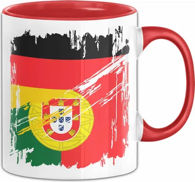 Produktbild von Portugal Deutschland Flagge Halb Deutscher Halb Portugiese Fußball Germany 2024 Europa Portugal (Rot)