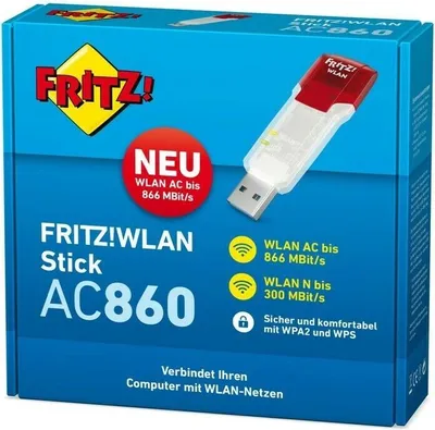 Obrázok produktu pre WLAN AC 860, Káblový a bezdrôtový, USB, WLAN, Wi-Fi 5 (802.11ac), 866 Mbit/s, Červená, Priesvitné