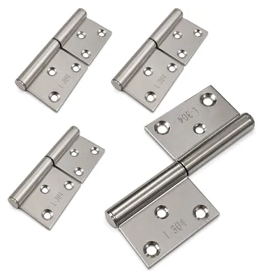 Obrázok produktu pre HOOZ záves na dvere, 100 mm, nerezová oceľ 304 [NA MONTÁŽ] Otočný záves na dvere, kompatibilný s normami DIN (vhodný pre dvere s otváraním doľava aj doprava), záves na dvere typu "vlajka", pre drevené dvere a záhradné brány, 360° otáčanie, sada 4 kusov