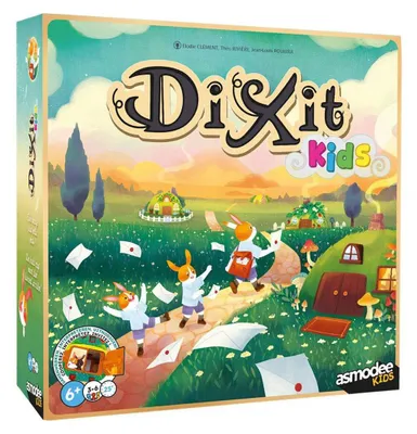 Produktbild von Asmodee Dixit Brettspiel Kinderversion mit einfachen Regeln für 3-6 Spieler ab 6 Jahren