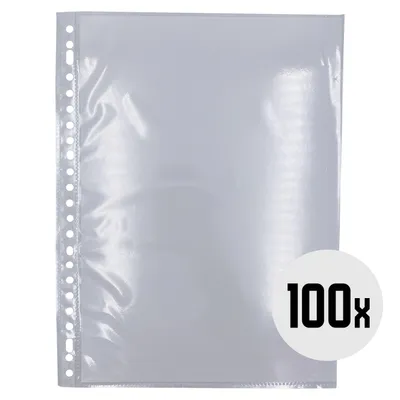 Produktbild von DULA Showtassen - Prospekthüllen - 100 Stück - Glashelder - A4 - 23 gaten - Showtas PP