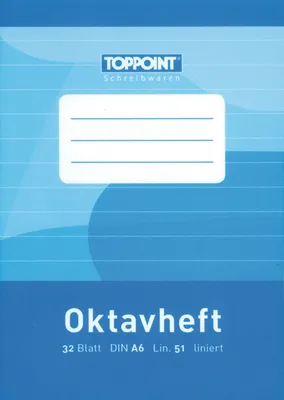Produktbild von Oktavheft liniert DIN A6 Schulheft