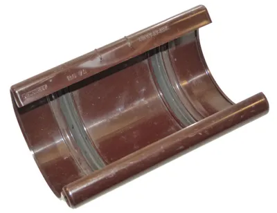 Produktbild von Dachrinnen Verbinder 75 mm Halbrundrinne Abflussrohr braun MARLEY805856
