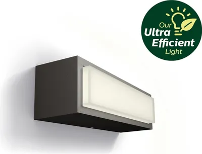 Zdjęcie produktu dla Philips Kinkiet Stratosphere 3,8 W, Oświetlenie zewnętrzne ścienne, Antracyt, Metal, IP44, Patio, Ogród, I