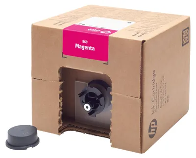 Imagen del producto de Cartucho de tinta morada HP de 3 litros para impresora PageWide XL Pro, color morado, capacidad de 3000 ml, 1 unidad
