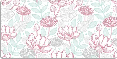 Produktbild von Schreibtischmatte Tischunterlage 100x50 cm Mauspad - Blumenkonturen