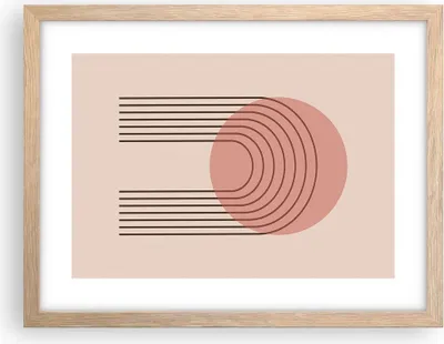 Produktbild von Gerahmtes Poster - Rahmen in heller Eiche - Abstraktion Minimalismus Kreide - 40x30 cm - Wand Bild - Wanddeko - Wandbilder - Kunstposter - Wandposter - Bilderrahmen - Bilder - P2NAA40x30-4446