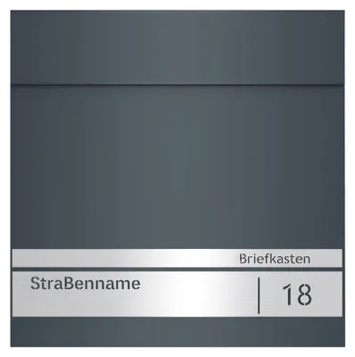 Produktbild von Briefkasten - Wandbriefkasten GMB090 - Metall - Abschließbar - Zeitungsfach - Personalisiertes Namensschild & Hausnummer - Grau