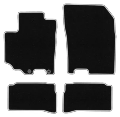 Produktbild von Fußmatten Velours Schwarz/Silber für Suzuki Vitara III 2015- Set 4-tlg