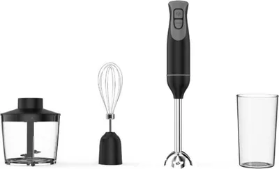 Obrázek produktu pro Mixér, sekáček a mixér 3v1 Oliver Voltz OV51112NSC, 600 W, 700 ml, 2 rychlosti, nerezová čepel a mixovací nástavec, černá