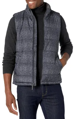 Produktbild von Amazon Essentials Herren Mittelschwere Isolierte Daunenweste Mit Fleecefutter, Dunkelgrau Meliert, S