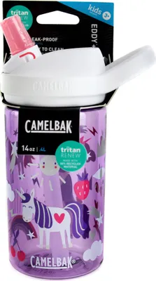Produktbild von CAMELBAK butelka do picia dla dzieci Eddy Kids, Unicorn Party 400 ml, Tritan wykonany w 50% z plastiku pochodzącego z recyklingu, bez BPA, ze słomką, szczelna