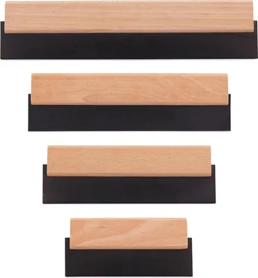 Produktbild von MIVOS Gummispachtel - Fliesenspachtel Set - 150mm - 200mm - 250 mm -300 mm - Fugengummi Holzgriff - Verfuggummi - Fuggummi -  EU